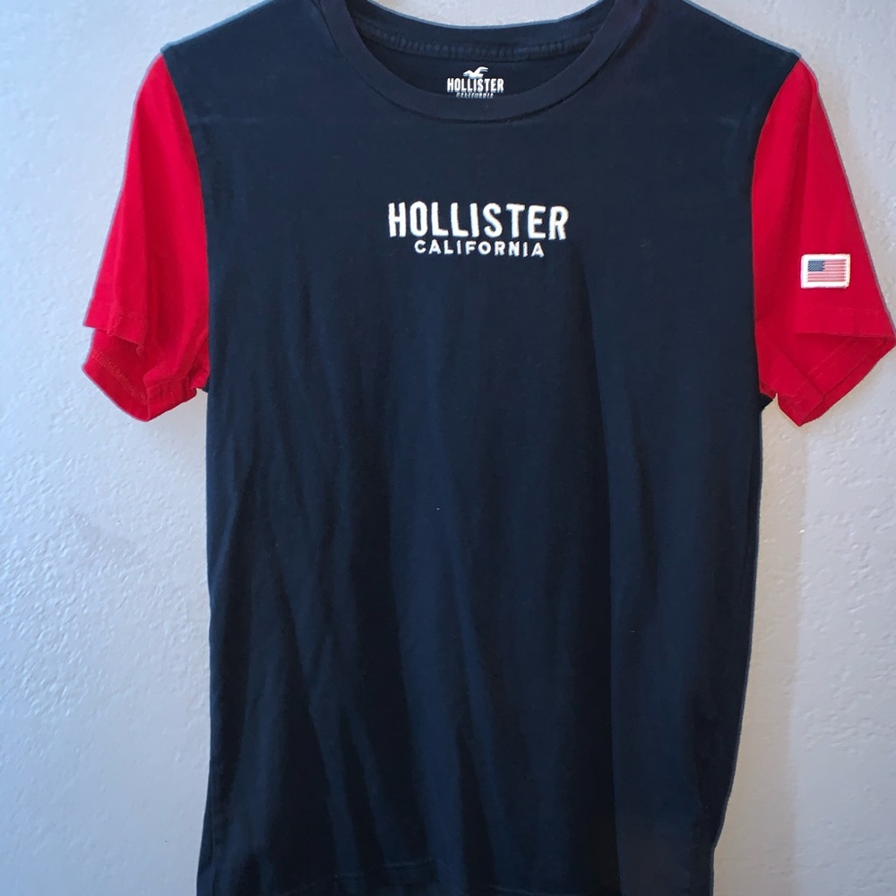 Blue and Red Ringer Style Hollister Tee